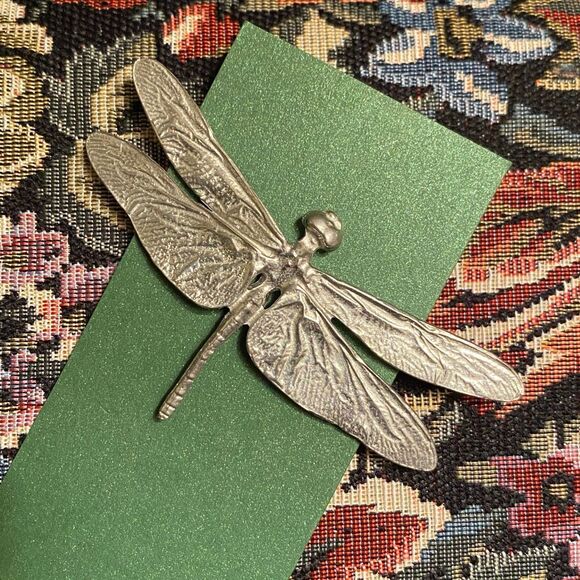 Pewter Dragonfly Pin Brooch 3.25” - Picture 1 of 9